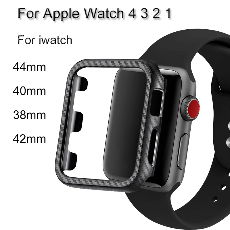 

Silm Carbon Fiber Lines PC Watch Case For Apple Watch 4 3 2 1 Protective Frame Cover For iwatch 44mm 40mm 38mm 42mm Bumper Shell