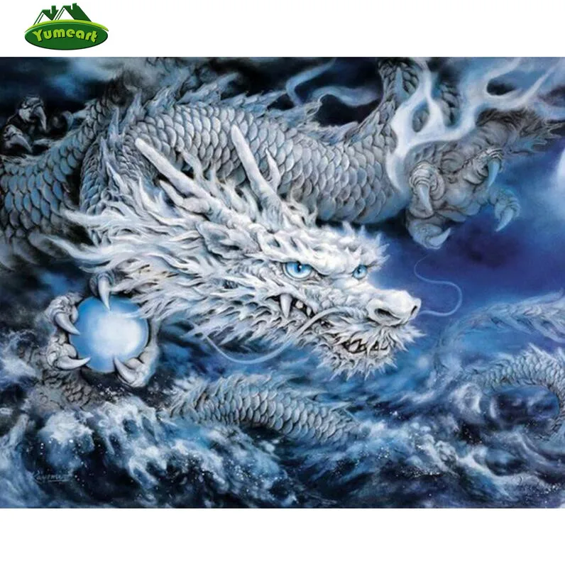 

YUMEART 3D Diamond Painting Cross Stitch Dragon DIY Animal round Diamond Embroidery Home Decor Diamond Mosaic
