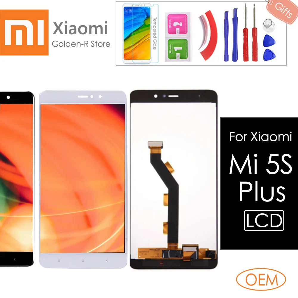 5 7 &quotоригинал для Xiaomi Mi 5S Plus ЖК-дисплей сенсорный экран дигитайзер с рамкой MI5S +