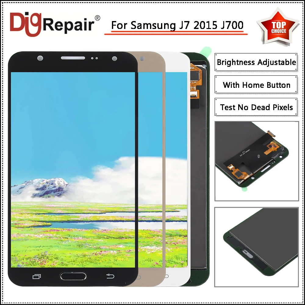 

j700 lcd For Samsung Galaxy J7 2015 Screen J700 J700F LCD Display Digitizer Touch Screen Parts j7 2015 j700f display Home Button
