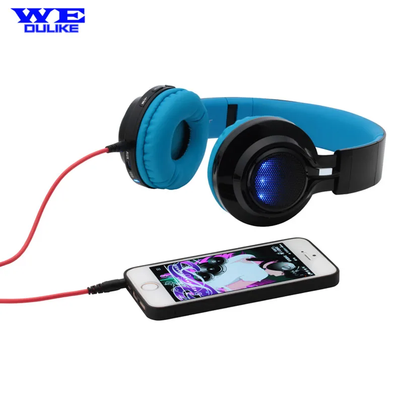 Cool! LED Lights Earcups Bluetooth Headphone Wireless Stereo Foldable