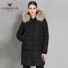 GASMAN 2019 Winter Women Down Jacket Brand Hooded Down Parka For Women Female Overcoat With Natural Fur Collar Plus Size 5XL 6XL