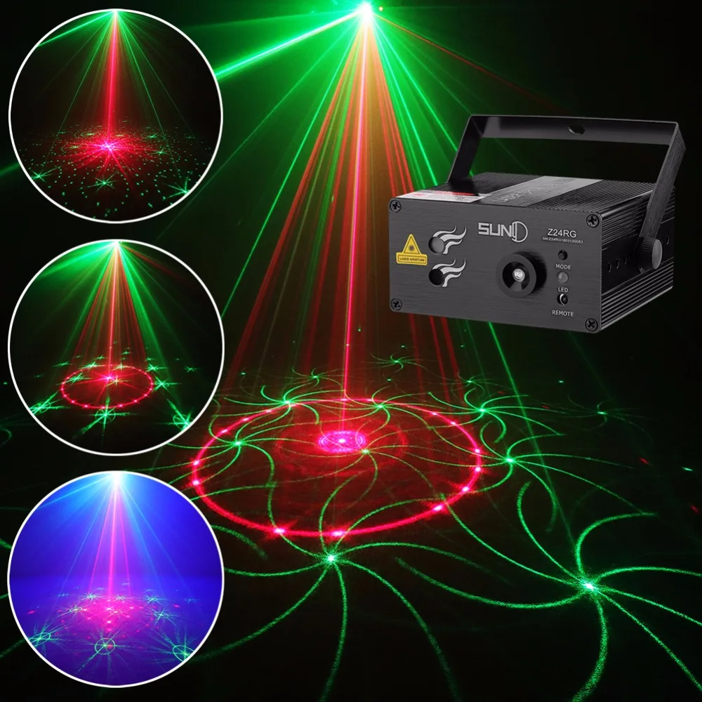 Suny 24 Rg Patterns Laser Light Blue Led Stage Light Sound Activated Gobo  Projector Show For Club Bar Dj Disco Home Party(z24rg) - Stage Lighting  Effect - AliExpress