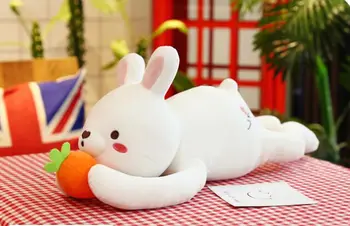 

about 65cm cute white rabbit plush toy prone rabbit very soft doll kid's toy Christmas gift w2059