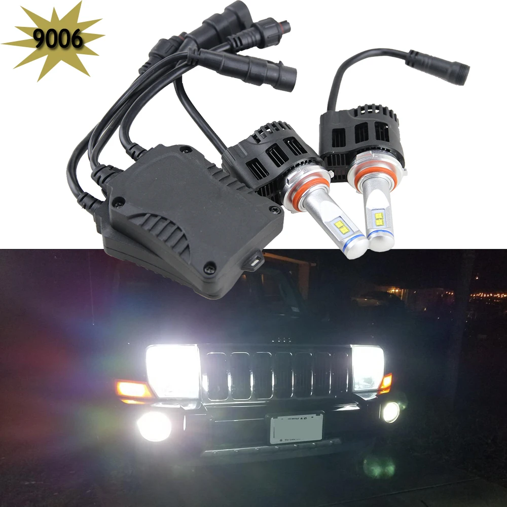 1 Pair Led Headlight Replacement Kit 9006 HB4 P22d Car Lights Bulb 55W