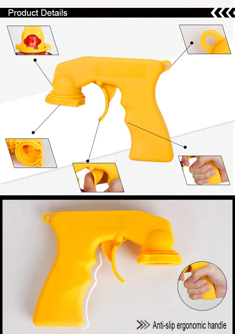Спрей адаптер аэрозоль пистолет ручка с Полный Сцепление механизм блокировки воротник автомобиль Техническое обслуживание автомобиля Аксессуары Укладка