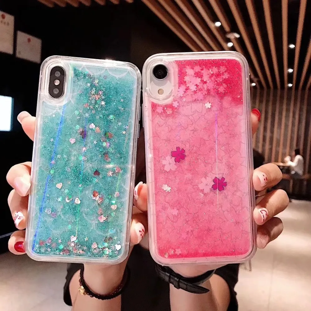 Зыбучий песок чехол с блестками для iphone 6 6s 7 8 X XR XS MAX Northern Light задняя крышка 6plus 7plus