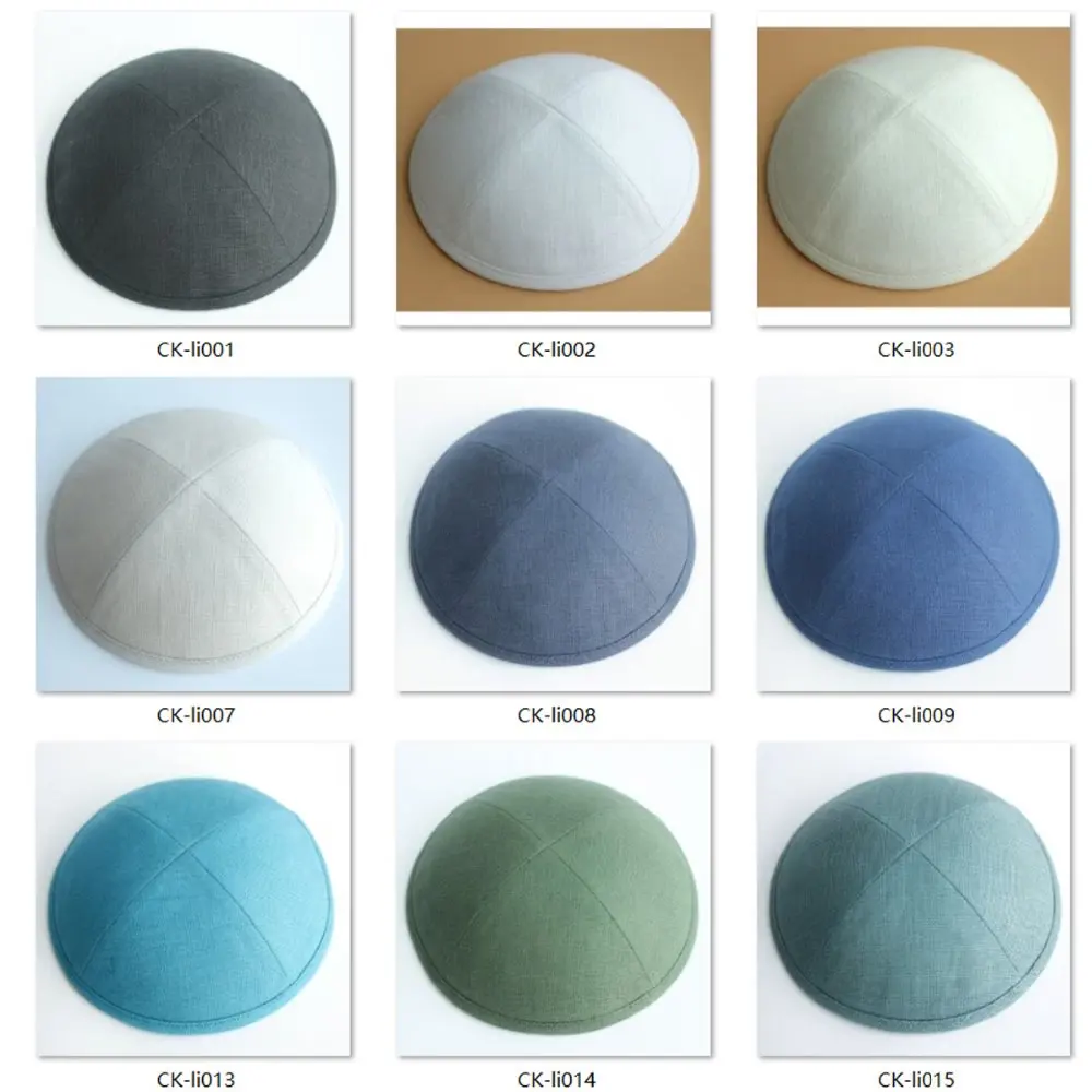 

Assorted various color linen kippot Jewish Yarmulke Kippah Kippot 17cm