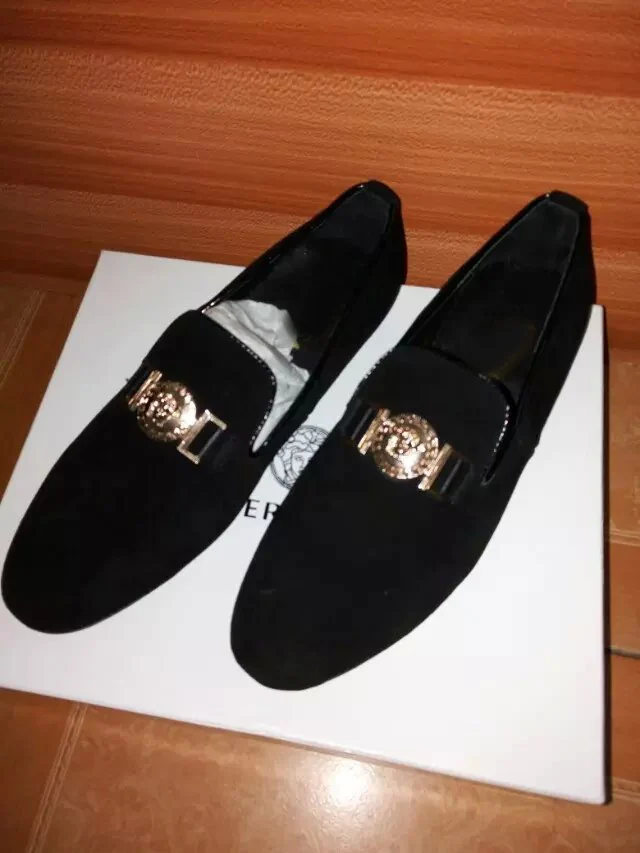 mens black loafers gold buckle