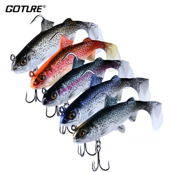 

Goture Agiler 5pcs 12.5g/8.3cm Slow-sink Fishing Lures Lead Head PVC Soft Plastic Bait Artificial Trout Fish Swimbait Wobblers