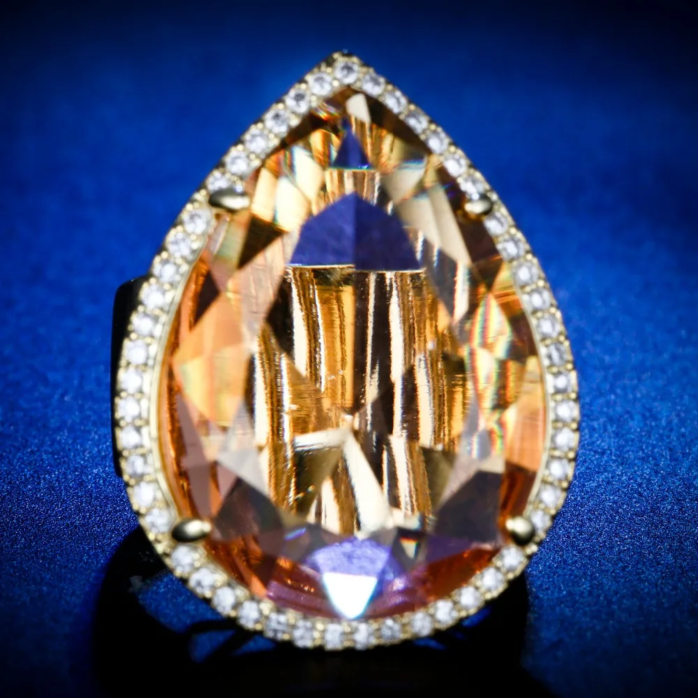 

Original Design Handmade cz unique style top quality Ring cut citrine Cubic Zirconia Hot Ins silver