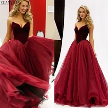 Бургундия платья для выпускного вечера А-силуэта с v-образным вырезом органза бархат размера плюс Элегантное Длинное платье для выпускного вечера вечерние платья Robe De Soiree