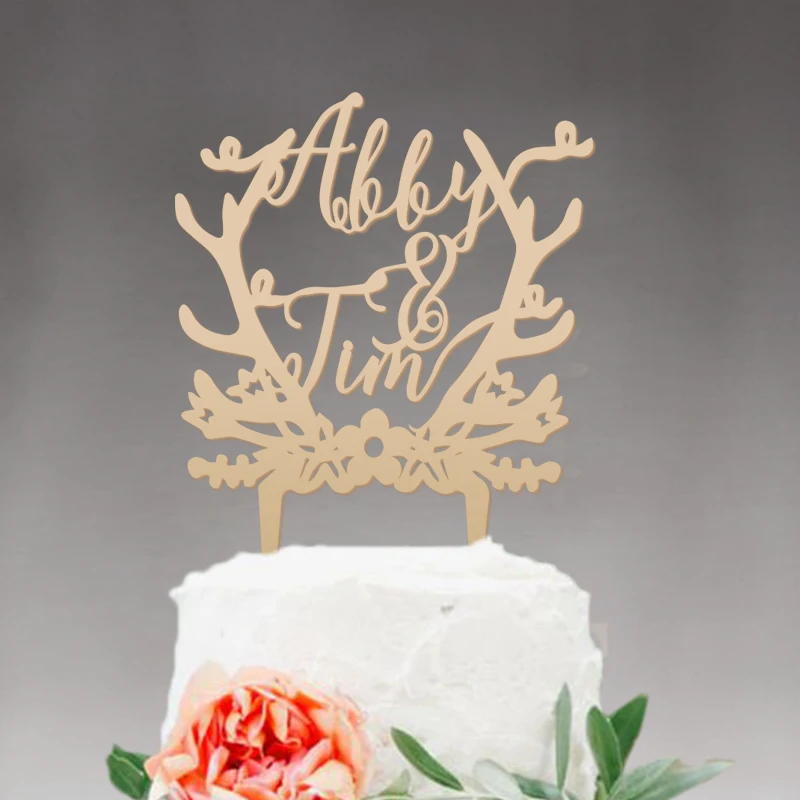 Customized Name Cake Topper Personalized Birthday Cake Topper Wooden Cake Toppers