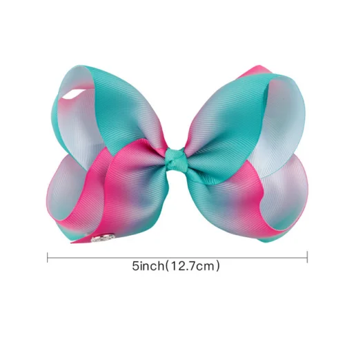 US-4pcs-Set-5-0-034-JOJO-Grosgrain-Ribbon-Hair-Bow-With-Clip-For-Girls-Kids-Bowknot