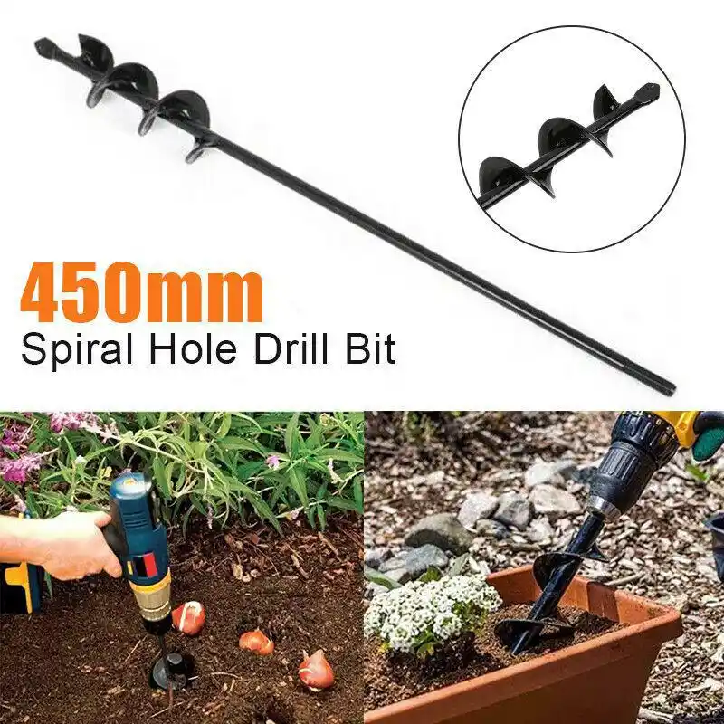 Planting Auger Spiral Hole Drill Bit For Garden Yard Earth Bulb Planters Useful