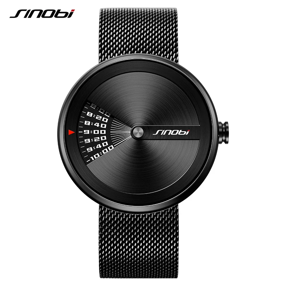 

SINOBI 2018 original design ideas simple watch men's stainless steel fashion casual watch men's watch erkek kol saati