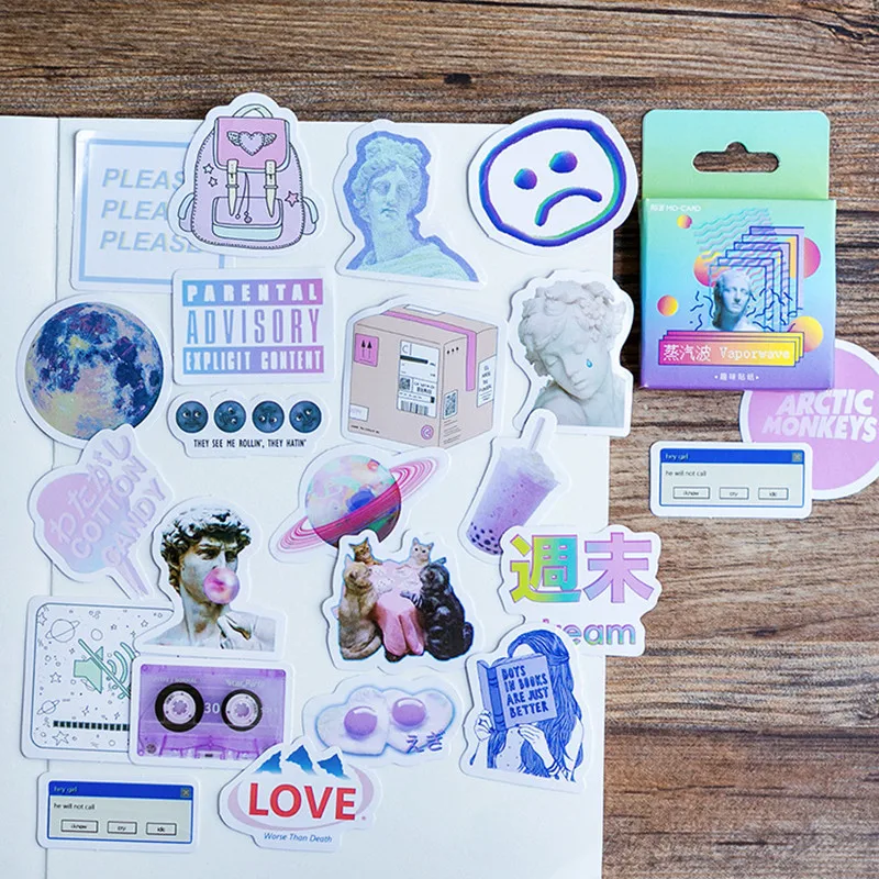 

46pcs/box Vintage Paper Stationery Stickers DIY Scrapbooking Planner Album Gift Packing Sealing Decorative Label School Supplies