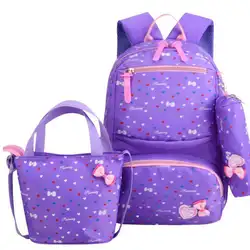 Детские школьные сумки для девочек-подростков, рюкзак с принтом, школьные рюкзаки, 3 шт./компл./комплект, Mochilas, детский дорожный рюкзак, милая