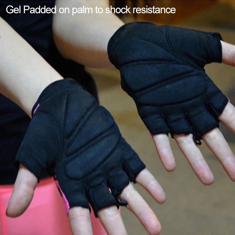 Super Brand Gym Body Building Fitness Gloves Women Pink Leopard Print Dumbebell Weight lifting Crossfit Gloves Cycling Bike luva