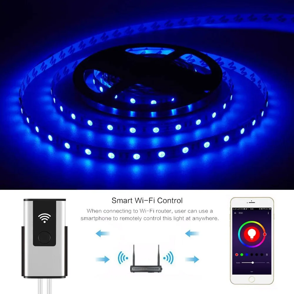 T Gtexnik Wifi RGB светодиодный пульт управления для смартфона Голосовое управление с