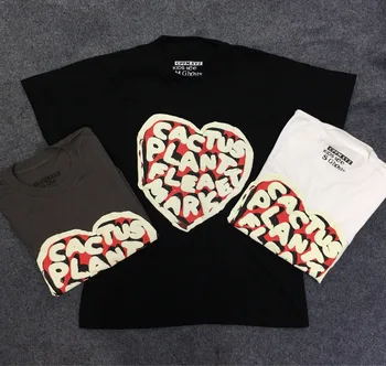 

2019 Kanye West CPFM.XYZ Heart Printed Women Men T shirts tees Hiphop Streetwear Men CottonT shirt