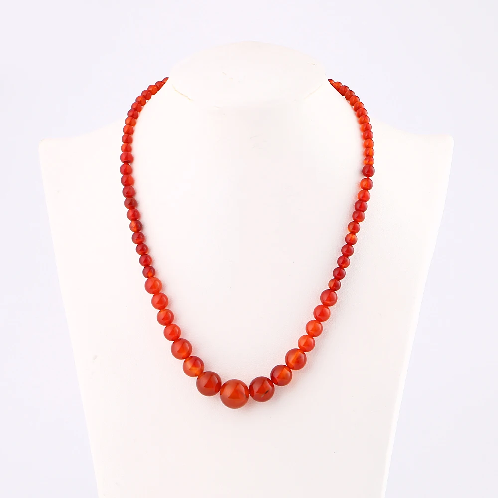 

Yumten Red Agate Necklace Power Natural Stone Crystal Men For Women Jewelry Bead Chain Gift Gargantilha Dark Souls Colar Gatos