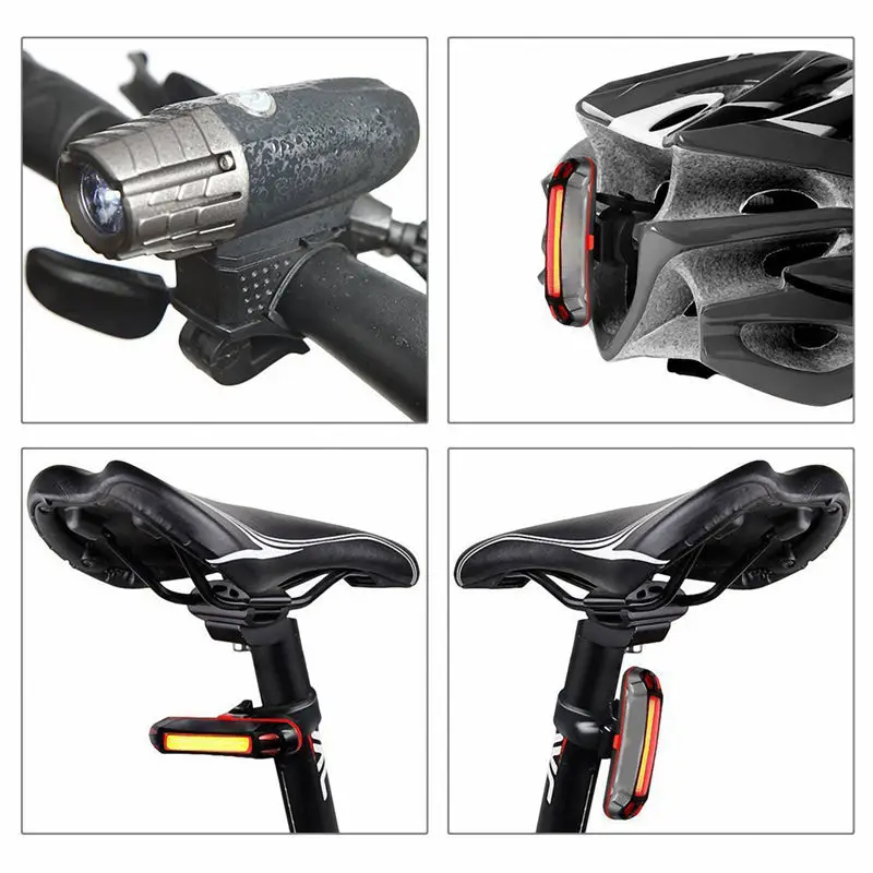 Excellent Bike Lights Bicycle Lights Front and Back USB Rechargeable Bike Light Set Super Bright Front and Rear Flashlight LED Headlight 1