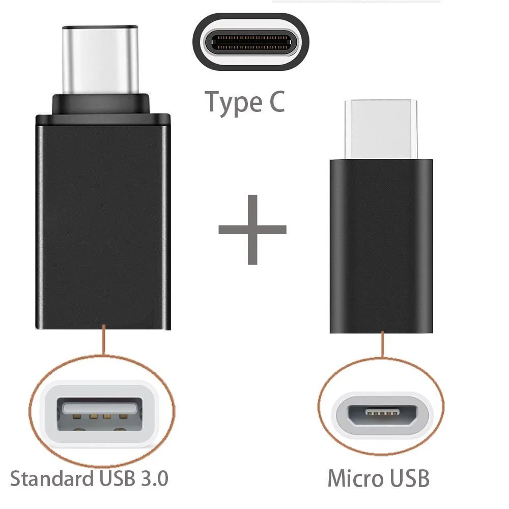 

2in1 - Type C to USB OTG Adaptor + Type-C to Micro USB Adapter for Sony Xperia XZ Premium XZs XZ1 X Compact XA1 XA2 Ultra L1 L2