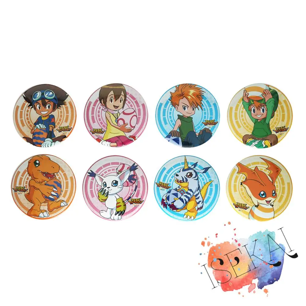 Digimons аниме металлический значок Tai Kamiya Taichi Agumon Matt Ishida Gabumon Kari Gatomon Patamon симпатичный