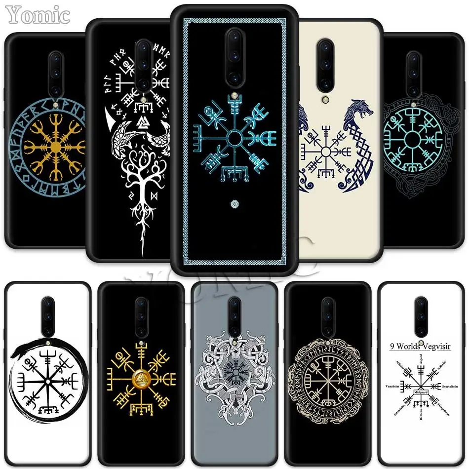 Viking Vegvisir Odin Nordic Black Soft Case for font b Oneplus b font font b 7