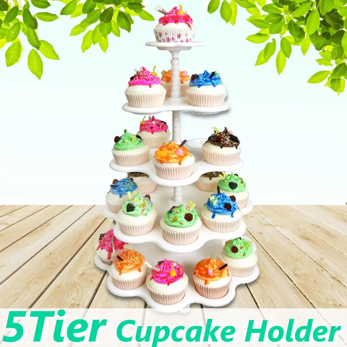  5 Tier Cupcake Cake Stand Wedding Cake Display Stand Decor Dessert Holder for Wedding Birthday Part