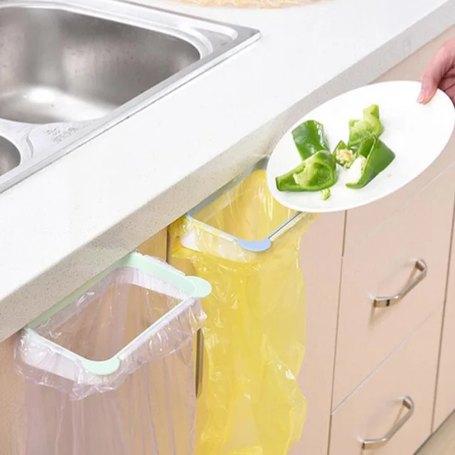 Best Offers 1Pc Cupboard Door Back Trash Storage Rack Garbage Bag Holder Hanging Kitchen Cabinet Hanging Trash Shelf Kitchen Organizer