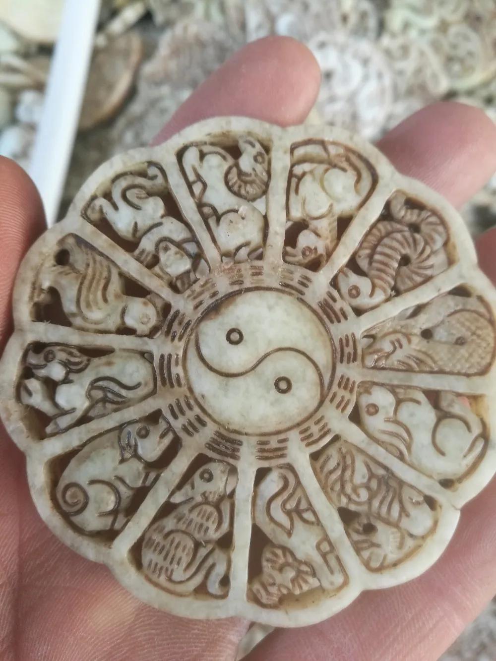 COLLECTIBLE CHINA SILVER COPPER INLAID JADE HANDWORK 12 CHINESE ZODIACS STATUE