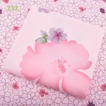 

Chainho,Pink Floral Printed Twill Cotton Fabric,For DIY Quilting Sewing/Tissue Of Baby&Children/Sheet,Pillow Material,Half Meter