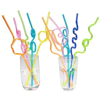 

Crazy Loop Straws, (Pack of 50) Crazy Silly Colorful Reusable Drinking Straws Mega Pack BPA and PFOA Free