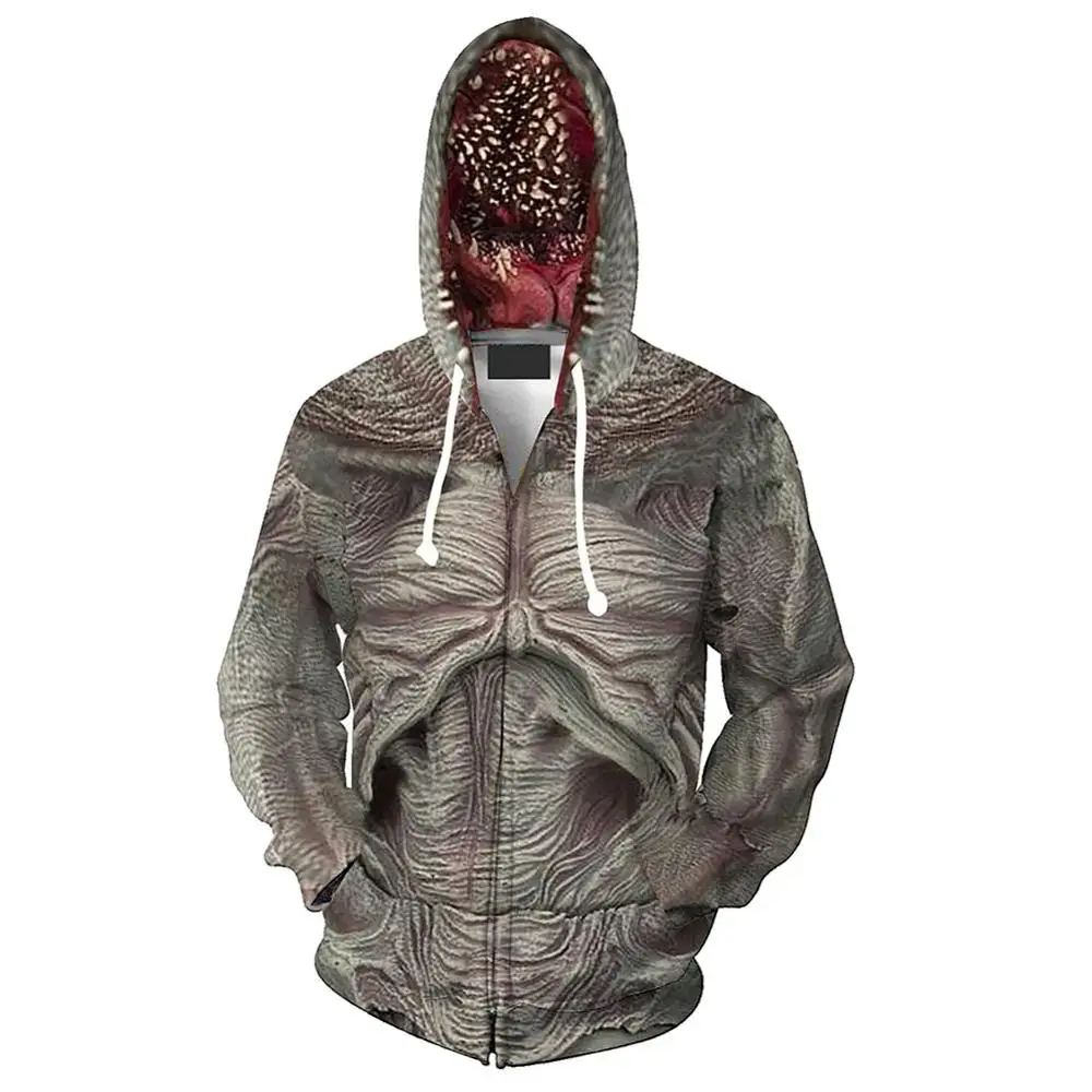 

Stranger Things 3 Demogorgon Cosplay Hoodie Hooded Pullover Stranger Things Hoodie Sweatshirt Coat Jacket