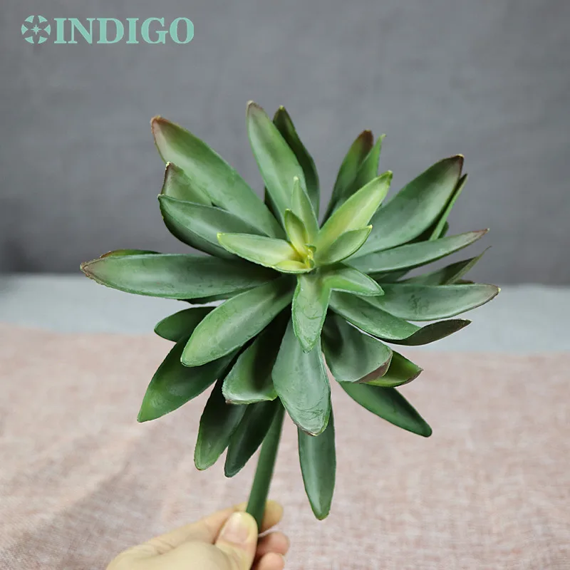 Индиго-зеленой футболкой с большими Размеры пустыни, Снежный Лотос, искусственное суккулентное растение Пластик цветок украшение стены Противоударная заданяя фон