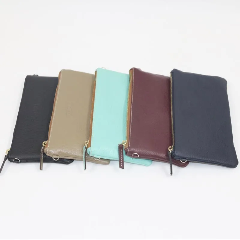 

Hand held slanting shoulder multi purpose leather bag lychee striped cowhide bag