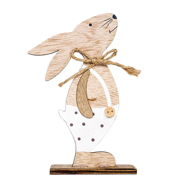Hot Sale Home Decorations Accessories Wooden Vintage Home Decor  Rabbit Shapes  Ornaments Gift Figurines Decoracion Hogar 40JY2805