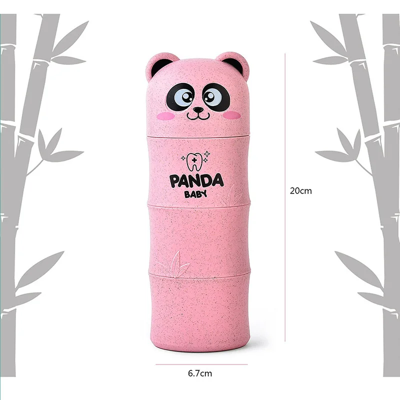 Новинка, 3 шт. в одном наборе, зубная щетка с рисунком панды, дорожный костюм, случайный цвет, для зубной щетки, пшеничная соломинка, безопасный нано-Антибактериальный комплект