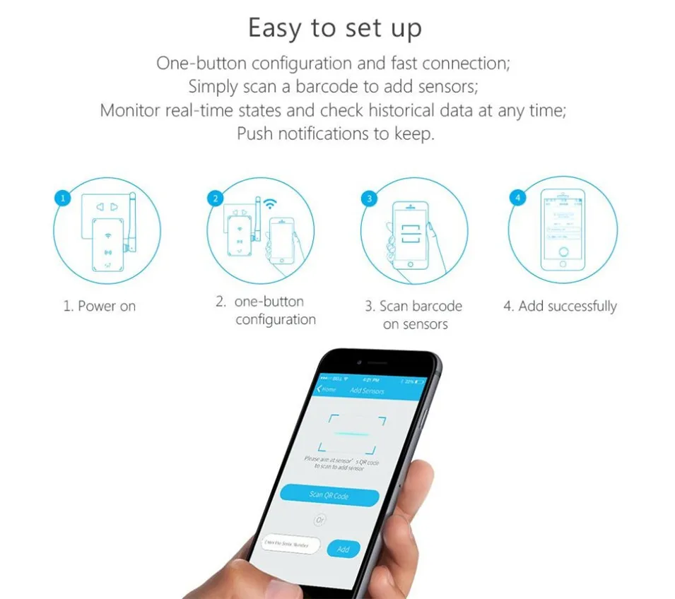 2017 New Arrival Smart Broadlink Wireless 433Mhz Key Fob Remote For S1 S1C SmartONE Home Alarm SOS Security Device-4