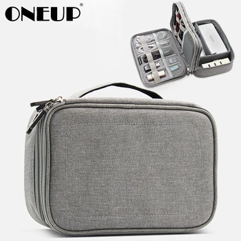

ONEUP Travel Universal Cable Organizer Electronics Accessories Cases Gadget Bag For USB Phone Charger Cable Fit ipad Storage Bag