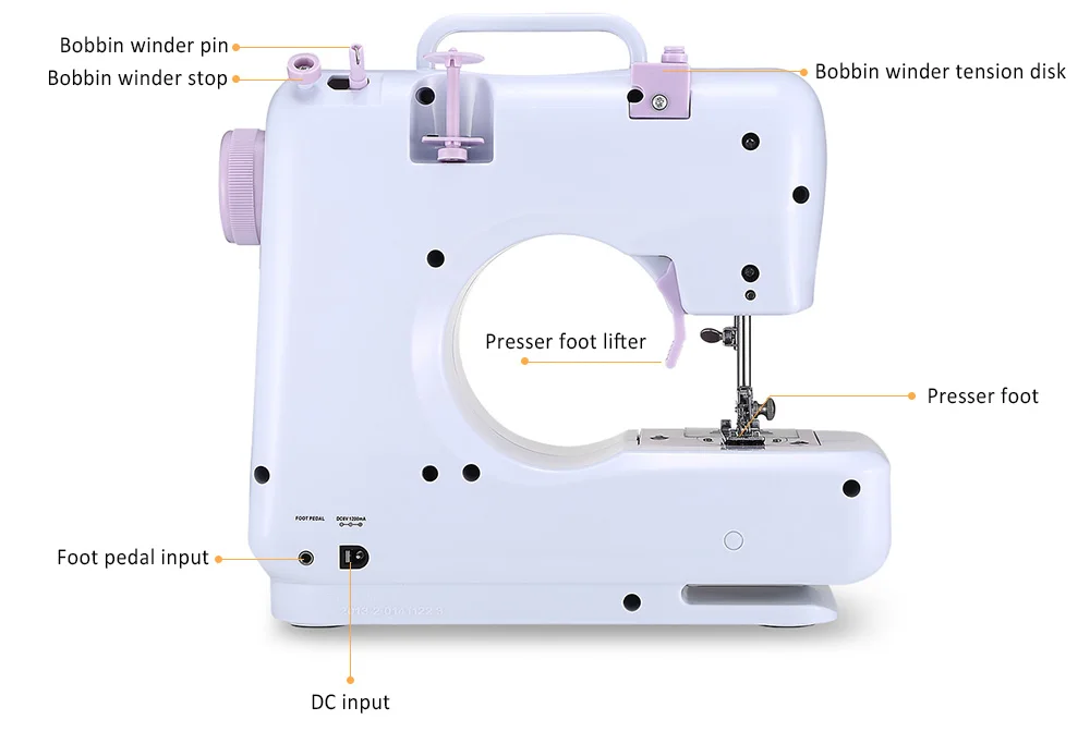 FHSM - 505 Portable Multifunctional Household Mini Sewing Machine with LED Light