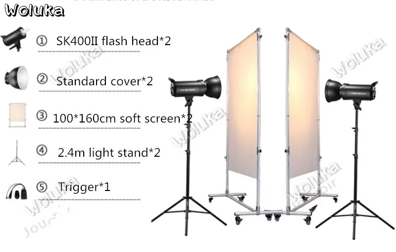 Godox SK400II 400Ws GN65 профессиональный студийный стробоскоп в комплекте со встроенным 2,4 г Беспроводной X Системы предлагает съемки CD50 T03