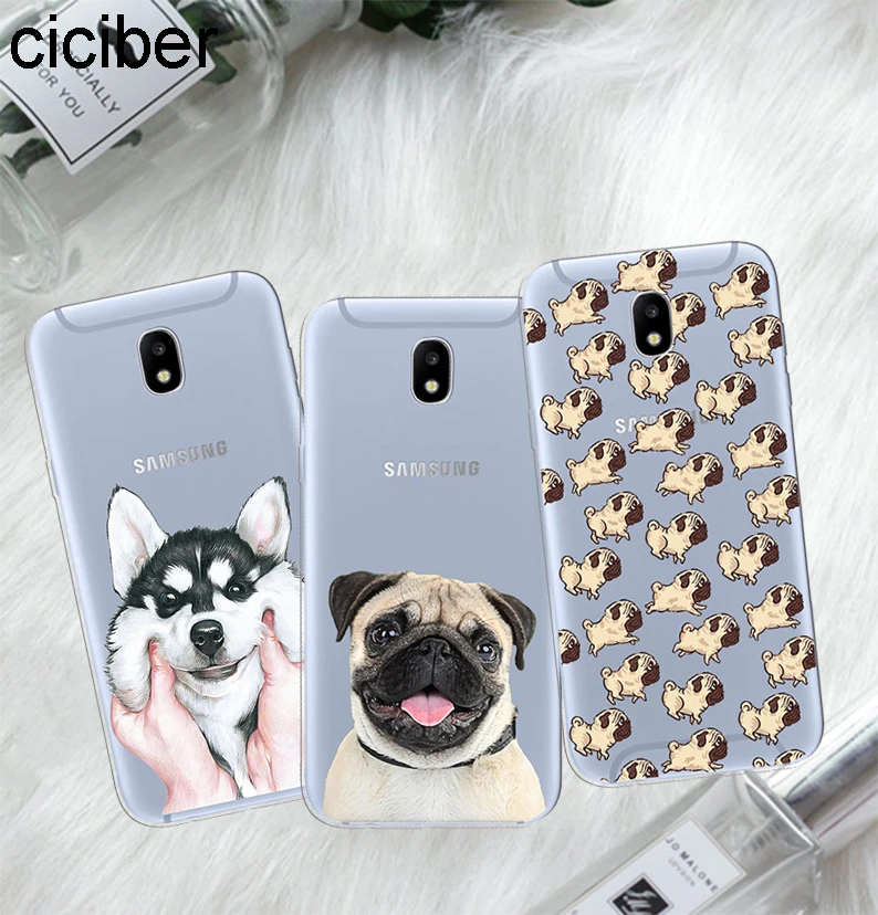 

ciciber For Samsung Galaxy J 5 2 3 4 1 6 7 8 Pro Core Prime mini plus 2016 2017 2018 Soft Phone Cases Cute Pug Dog Coque Fundas