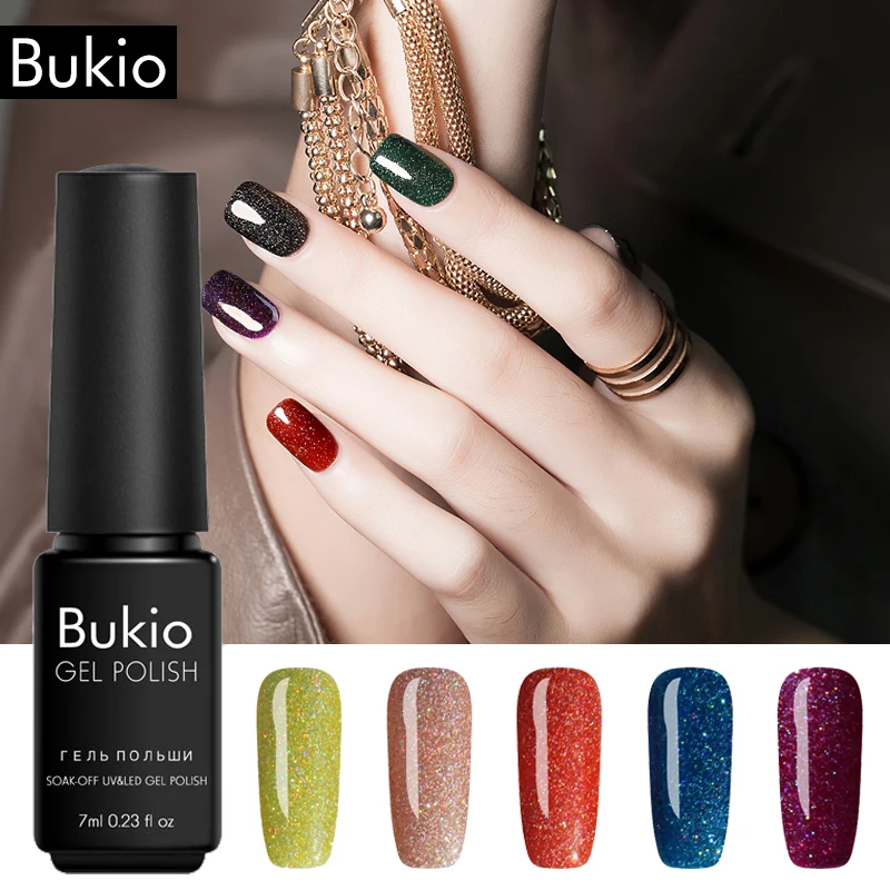 

Bukio New Nail Art Neon Gel Polish 1 Bottle 7ml Vernis Semi Permanent Need Uv Led Lamp Hybrid Nails Gel Varnish Resin Molds