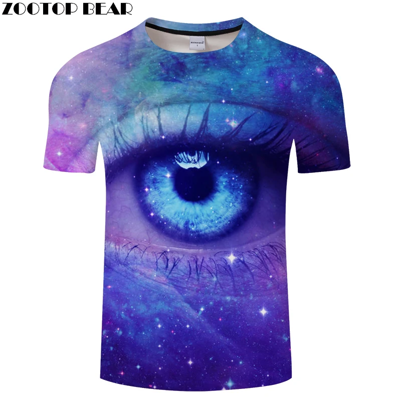 

Galaxy Eye Printed T-shirts Men 3d T shirts Funny Tops Tees Unisex Tshirts Harajuku Camisetas Hombre New 6XL Tops ZOOTOP BEAR