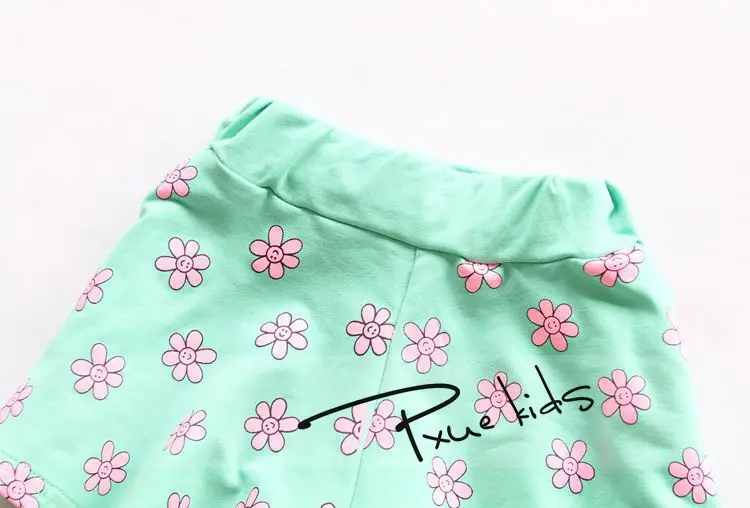 Хлопковые шорты ярких цветов с цветочным принтом; корейская детская одежда для девочек;