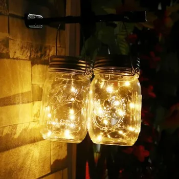 

1M 10 LED Solar Mason Fairy Light Decorative String Light Can Lid Cap Light String LED for Garden Yard Home Landscape