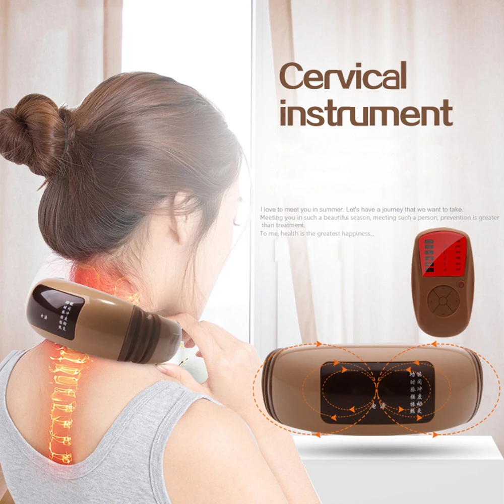 Массажер для шеи шейный Интеллектуальный Электрический Импульсный позвоночник массаж тела физиотерапевтическая Акупунктура Магнитная терапия зарядка
